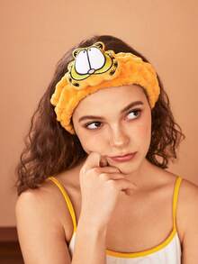 GARFIELD | SHEIN 1pc Cute Cat Patched Plush Retractable Hair Tie, For Home, Bathroom Decor, Summer - GARFIELD - View 1