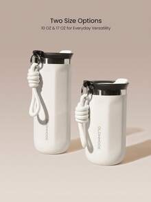 GLOWMODE Sip Your Glow Stainless Steel Insulated Beverage Tumbler Set With Keychain Strap Gym Studio Hiking Office Outdoors Travel Holiday - White - View 3