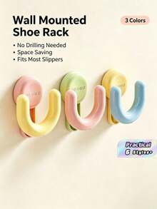1pc Sucker Slipper Rack Vacuum Pressing Type Strong Punch-Free Hook 5kg Load-Bearing Sucker Hook Behind The Bathroom Door - Multicolor - View 1