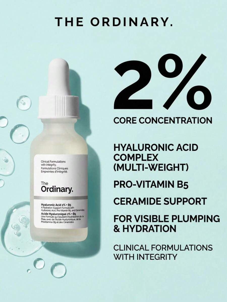 The Ordinary حمض الهيالورونيك 2% + فيتامين ب5 مع السيراميدات 30 مل - واضح - مشاهدة 1