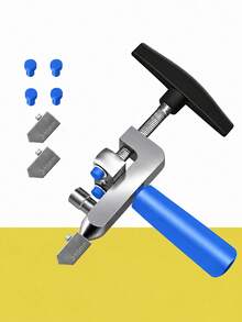 2‑In‑1 Manual Glass Tile Cutter, Precision Cutting Tool For DIY & Building Projects, Adjustable Metal Base And Clamp Holder, Lightweight Portable Design, Sturdy Frame With Blue Screws, Ergonomic Handle, Durable Construction Structure - A - View 2