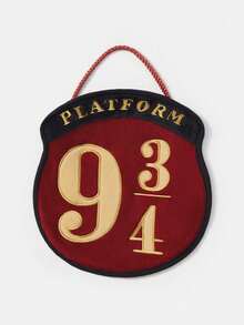 HARRY POTTER X SHEIN Hogwarts Express Embroidered Digit & Letter Pattern Hand Towel, Gifts - Red Black - View 2