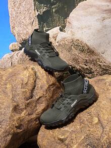 Vate Sepatu Sneakers Kasual Wanita dengan Motif Huruf yang Nyaman untuk Pemakaian Sehari-hari, Cocok untuk Natal - Hijau Tentara - View 10