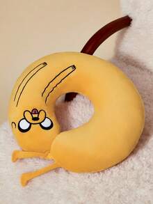 ADVENTURE TIME X SHEIN Bantal Leher Perjalanan Motif Kartun Bordir, Hadiah, Liburan - Kuning - View 6