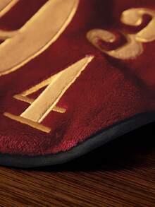 HARRY POTTER X SHEIN Hogwarts Express Embroidered Digit & Letter Pattern Hand Towel, Gifts - Red Black - View 3