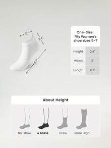 GLOWMODE 3 Pairs Arch Support Everyday Socks Gym - Multicolor - View 6