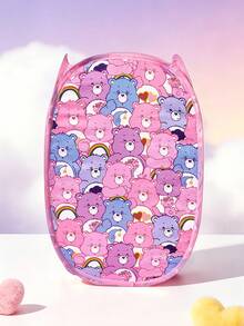SHEIN X Care Bears Polyester Fiber Foldable Storage Basket - Pop-Up Portable Storage Basket, Household Multi-Functional Storage Box, Suitable For Clothing, Toys, Sundries Sorting, Light, Durable And Easy To Clean, Suitable For Bedrooms, Living Rooms, Bathrooms, Dormito - Rose powder - View 5