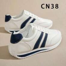 Versatile Women'S Casual Sneakers, Round Toe Low-Top, Comfortable Flat, Colorblock, Retro Style, All-Season Appropriate, Sizes 36-40Size - Blue - View 14