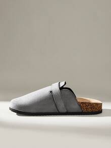 Solecia Women's Fashion Thick Sole Slippers, Round Toe With Square Buckle, Matching Shoes For Christmas - Grey - View 8
