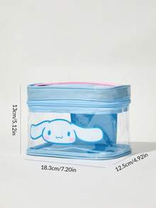 HELLO KITTY AND FRIENDS | SHEIN Cartoon Pattern Printed Translucent Portable Cosmetic Bag - Baby Blue - View 7