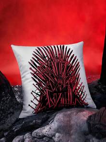 Game of Thrones X SHEIN 1個酷炫裝飾抱枕套（不含枕芯），尺寸45*45公分，柔軟舒適的毛絨布料，適用於家居裝飾、汽車、禮品等 - 彩色 - 查看 6