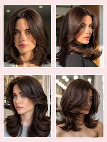 25CM Straight Hair Human Hair Toppers For Women 8X12CM Base Pixie Cut With Lace Clip In Hair Extensions Daily Use Easy To Wear Dark Brown - S2 - View 2