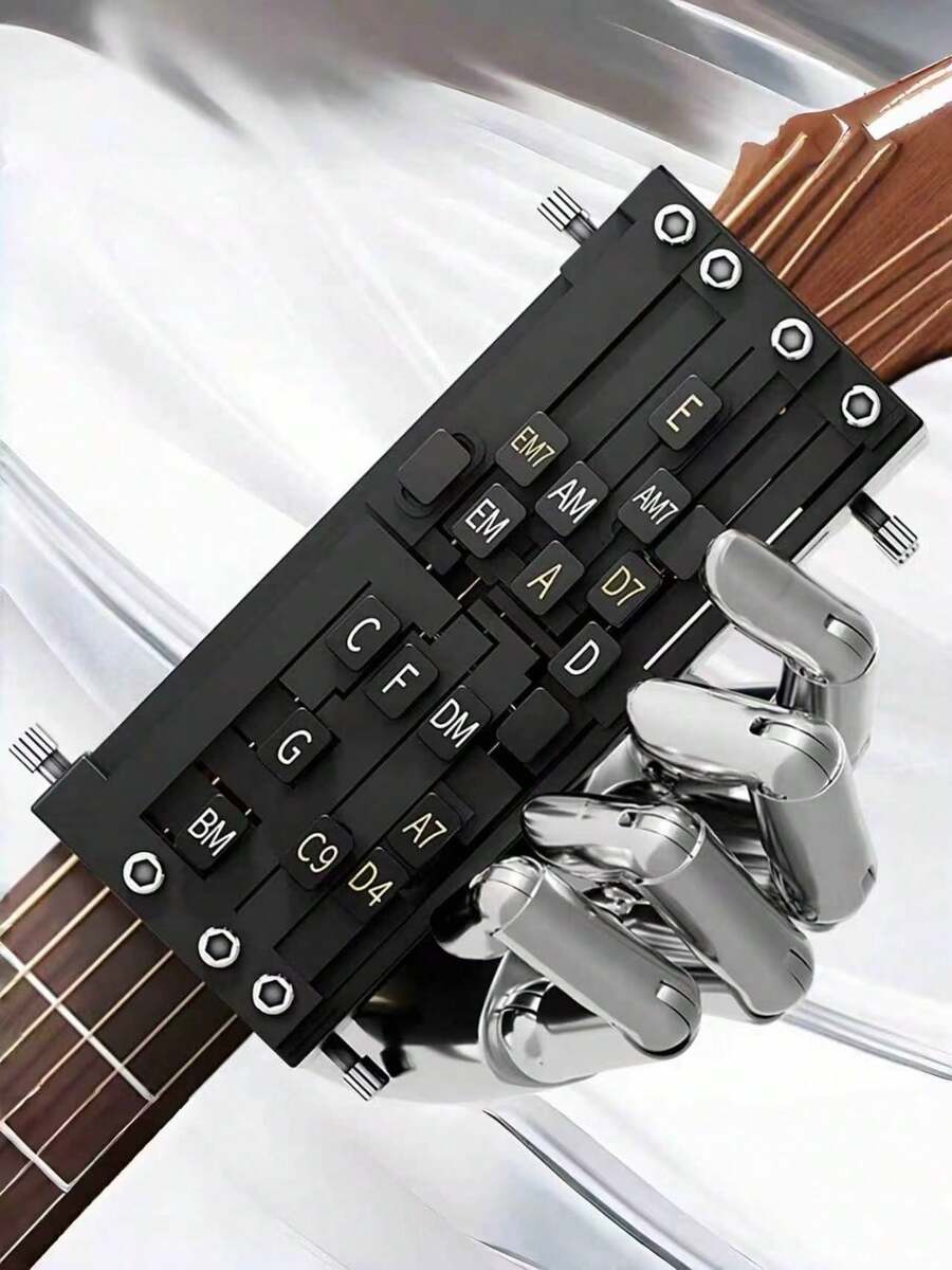 Guitar Learning Aids With 16 Chords, Ergonomic Bridge Puller | Basic Guitar Maintenance Tools For Acoustic And Electric Guitars, Bass, And Ukulele - Black - View 1