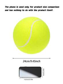 1 pieza Pelota de tenis para perro de 9.5 pulgadas resistente y rebotadora, juguete de masticar de alta elasticidad para perros pequeños y medianos, entrenamiento, ejercicio y juego de lanzar al aire libre, juguete de goma inodoro para cachorros, suministros interactivos para perros de verano - Multicolor - Ver 4