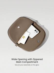 GLOWMODE 1.5L Easy Commute Water-Resistant Shoulder Strap Bag With Clippable Nano Pouch Daily Casual - grey brown - View 3