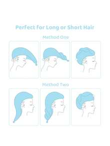 SHEIN X Care Bears Cartoon Embroidered Dry Hair Cap - lake blue - View 4