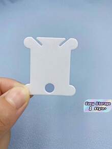 100 piezas Carretes de plástico blanco para hilos de bordado, bobinas para punto de cruz, organizador manual de hilos, enrollador DIY para manualidades y costura, accesorios para almacenamiento de hilos de bordado y punto de cruz, herramienta para manualidades - Blanco - Ver 1