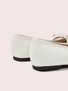 CUCCOO DOLLMOD Women's Beige Patent Leather Mary Jane Flats, Bow Round Toe Slip-On Shoes, Comfortable Casual Commuter Shoes - Beige - View 6
