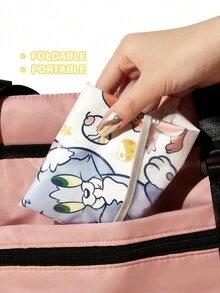 TOM & JERRY X SHEIN 0-2 Jahre alte Baby wasserdichte und ölbeständige Lätzchen, TPU-Material mit niedlichem Katzen- und Mäuse-Cartoon-Muster, weiß, geeignet für Jungen und Mädchen, ideal zum Füttern, super weich, leicht und faltbar, tragbar - Weiss - Übersicht 6