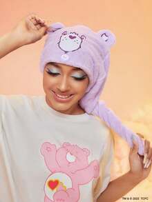SHEIN X Care Bears 1 buah Handuk Rambut Kartun, Lembut dan Menyerap, Untuk Kamar Mandi Rumah - Purple - View 1