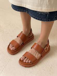 HighSole New Summer Fashion Versatile Women Flat Sandals - Brown - View 3