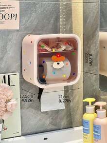1PC Wall Mounted Toilet Paper Holder Waterproof No Drill Tissue Box Rack Creative Storage Shelf For Bathroom Restroom Kitchen Home Decoration Organizer - Multicolor - View 9