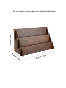 Cirelle 1pc Wood Card Display Stand With Grooves, Tiered Greeting Card Organizer Rack For Retail Store, Desk, Craft Show, Portable Wooden Sticker Holder For Postcards, Jewelry, Small Items - multicolor - View 9