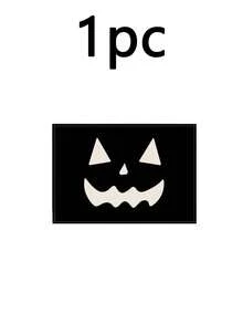1Pc Halloween Placemats, Scary Grinning Face Jack-O'-Lantern Printed Decorative Table Mats, Non-Slip Linen Dining Pads For Halloween Night Party Table Decor - B - View 9