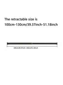 Round Tube Clothes Hanging Rod, Closet Fixed Flange Base, Wardrobe Bracket, Stainless Steel Curtain Rod, Towel Rack Accessories - Black - View 10