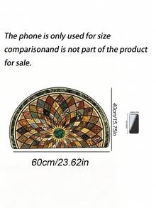 American Style Semi-Circle Crystal Velvet Doormat, Water Absorbent Entrance Mat, Stain Resistant Rug For Bathroom Kitchen Entryway - A - View 4