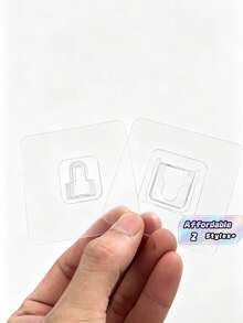 Double Sided Adhesive Wall Hook, Wall Mounted Buckle Hook, Waterproof Transparent Storage Fixing Hook, Buckle Hook For Kitchen Bathroom Toilet, Household Socket Fixer - Multicolor - View 1
