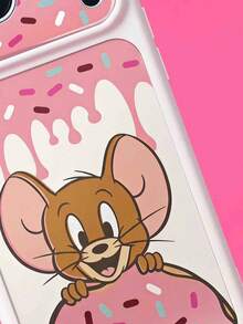 TOM & JERRY X SHEIN 時尚高端印花圖案手機保護殼設計，適用於 iPhone，可愛時尚且精緻 - 彩色 - 查看 3