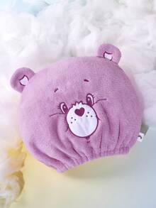 SHEIN X Care Bears 1Pc Cute Cartoon Embroidered Dry Hair Cap, Super Absorbent Dry Hair Cap, Suitable For Various Hair Qualities And Quantities, Water Absorption And Easy Drying - Pink - View 2