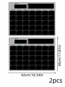 Haus Hana 1Pc/2Pcs Magnetic Fridge Monthly Calendar Board, Soft Dry Erase Rubber Magnet Material, Grid Monthly Layout Reusable Writable Planner For Refrigerator Household Schedule Reminder, Gift For Family Household Managers Holiday Present - Multicolor - View 23