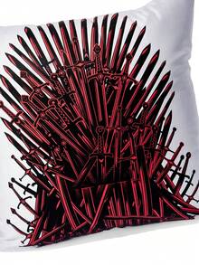 Game of Thrones X SHEIN 1個酷炫裝飾抱枕套（不含枕芯），尺寸45*45公分，柔軟舒適的毛絨布料，適用於家居裝飾、汽車、禮品等 - 彩色 - 查看 7