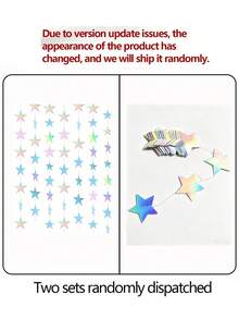 Double-Mirror Five-Pointed Star Patterned Hanging Decoration, Pendant, For Weddings, Parties, Festivals, Christmas Ribbons, Halloween Decorations And Arrangements. - various - View 14