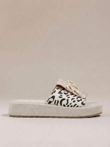 HighSole 女士露趾平底凉鞋，轻便透气，适合日常穿着 - 米白色 - 查看 2
