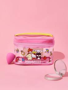HELLO KITTY AND FRIENDS | SHEIN 可愛粉色半透明手提化妝包 - 粉色 - 查看 3