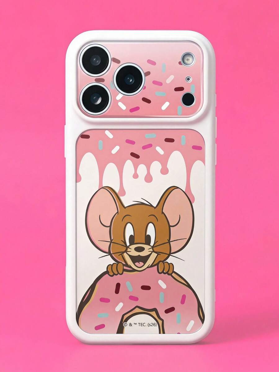 TOM & JERRY X SHEIN 時尚高端印花圖案手機保護殼設計,適用於 iPhone,可愛時尚且精緻 - 彩色 - 查看 1