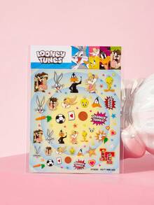 LOONEY TUNES X SHEIN 可愛美甲貼紙，多用途水貼紙，適用於美甲、水瓶、文具與筆記本 DIY - 彩色 - 查看 3