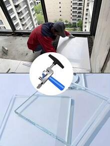 2‑In‑1 Manual Glass Tile Cutter, Precision Cutting Tool For DIY & Building Projects, Adjustable Metal Base And Clamp Holder, Lightweight Portable Design, Sturdy Frame With Blue Screws, Ergonomic Handle, Durable Construction Structure - A - View 4