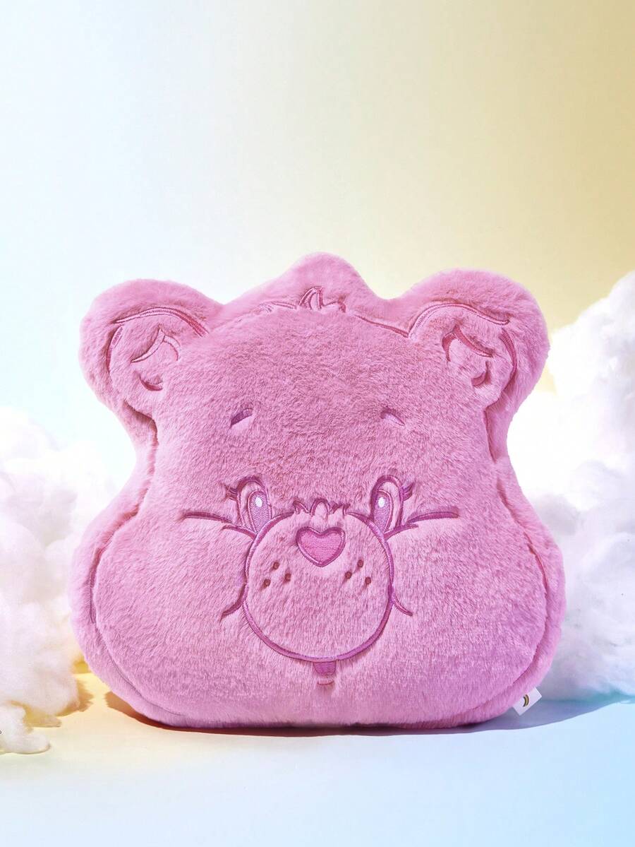 SHEIN X Care Bears 1Pc Pink Cartoon-Shaped Decorative Throw Pillow, Can Be Used With Sofa, Car - Pink - View 1
