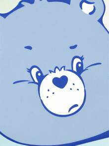 SHEIN X Care Bears Sweet Heart Nose Bear Foldable Makeup Mirror, Irregular Shape, Foldable Faux Leather Cover, Slim Desktop Vanity Mirror For Teens Daily Grooming - Dusty Blue - View 3