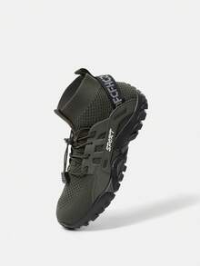 Vate Sepatu Sneakers Kasual Wanita dengan Motif Huruf yang Nyaman untuk Pemakaian Sehari-hari, Cocok untuk Natal - Hijau Tentara - View 2