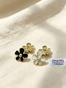 Pack 10 Pcs High‑End Irregular Flower Shaped Metal Buttons Decorative Fasteners For Mink Coats Suits Blazers Outerwear Versatile Floral Clothing Sewing Accessories - 10pcs - View 1