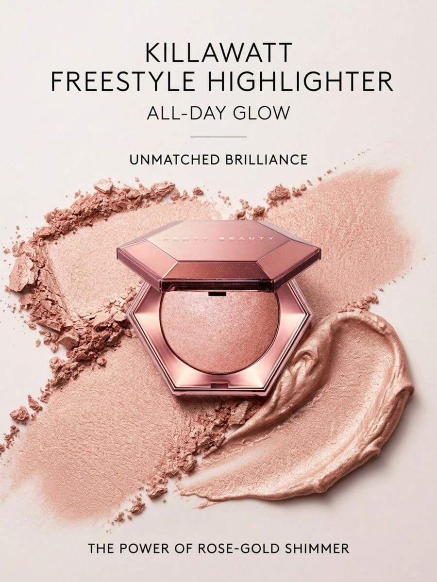 Fenty Beauty Diamond Bomb All-Over Diamond Veil Rose Rave 8 G – Highlighter, Shimmering Finish, For Women, Rose Gold, Suitable For Face And Body Makeup - Rose Rave - View 1
