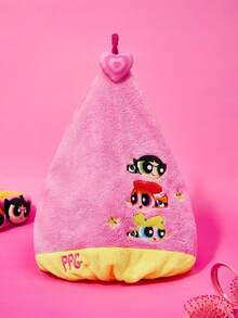 THE POWERPUFF GIRLS X SHEIN 可愛卡通花朵、泡泡、毛茛花刺繡髮巾，適用居家浴室夏季 - 彩色 - 查看 6