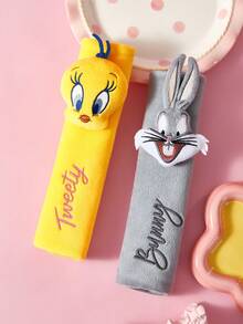 LOONEY TUNES X SHEIN 1Pc Seat Belt Shoulder Cover, Green - LOYITONG - View 3