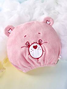 SHEIN X Care Bears 1Pc Cute Cartoon Embroidered Dry Hair Cap, Super Absorbent Dry Hair Cap, Suitable For Various Hair Qualities And Quantities, Water Absorption And Easy Drying - Light powder - View 2