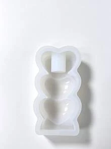 1 buah Cetakan Silikon Tempat Lilin Bintang & Hati Tiga-dalam-Satu, Alas Lilin Plaster Aromatik DIY & Cetakan Ornamen - Tiga kali lipat - View 6